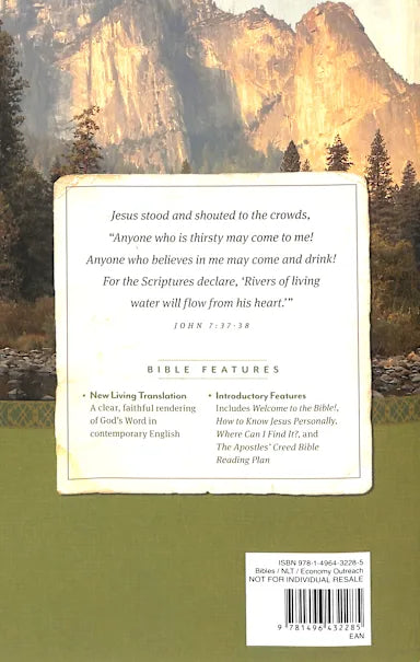 B NLT ECONOMY OUTREACH BIBLE SCENIC (BLACK LETTER EDITION)