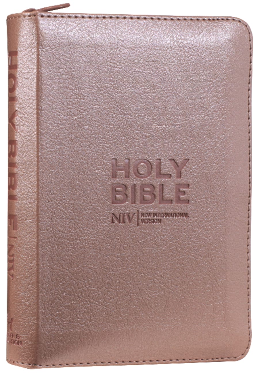 B NIV POCKET BIBLE ROSE GOLD WITH ZIP