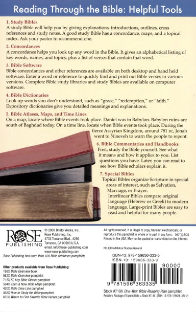 PAMPHLET ONE YEAR BIBLE READING PLAN
