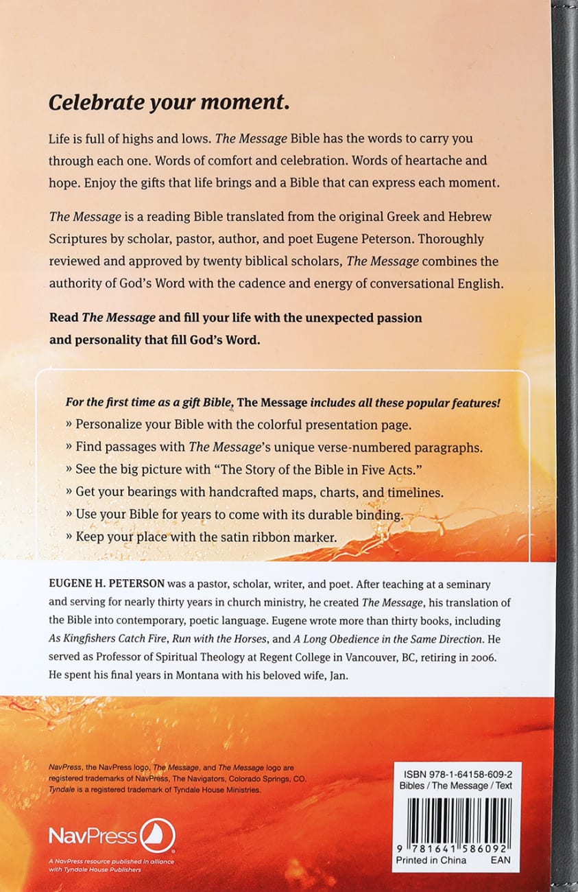 B MESSAGE DELUXE GIFT BIBLE CHARCOAL ASCENSION AND BLUE DIAMONDS