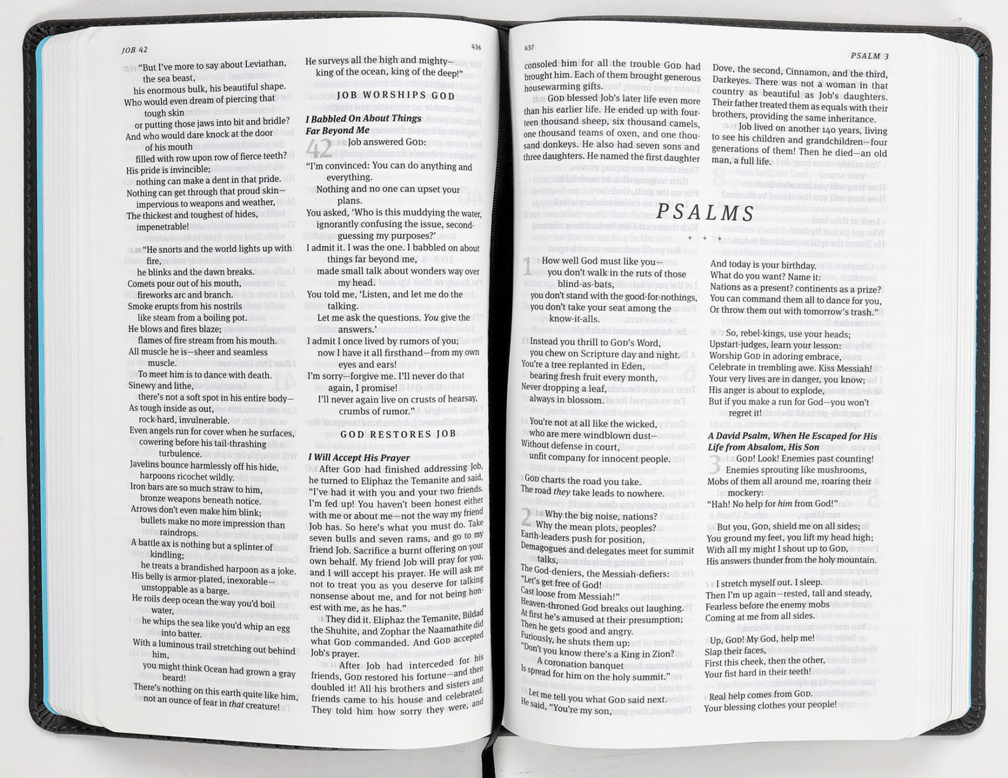 B MESSAGE DELUXE GIFT BIBLE CHARCOAL ASCENSION AND BLUE DIAMONDS