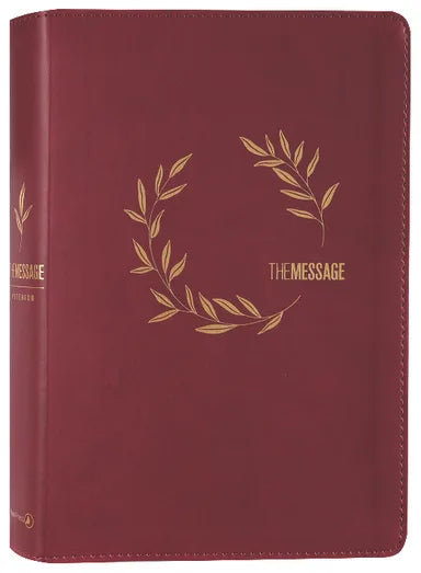 Message Deluxe Gift Bible Large Print Cranberry Laurels