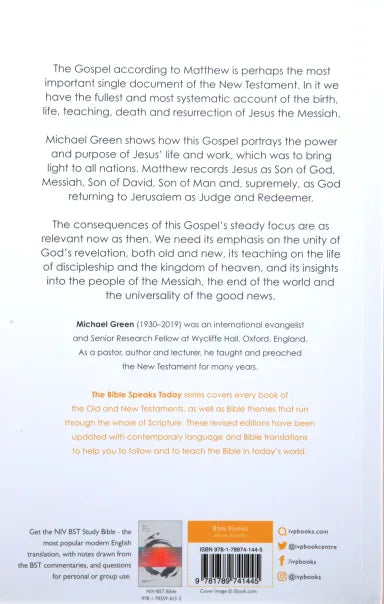 THE MESSAGE OF MATTHEW (2020) (BIBLE SPEAKS TODAY SERIES)