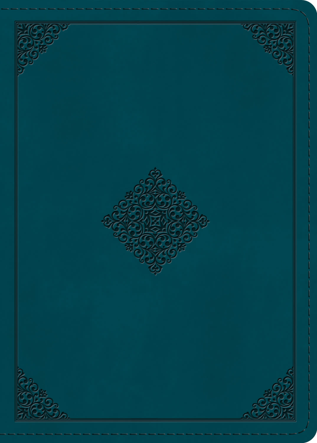 B ESV LARGE PRINT PERSONAL SIZE BIBLE DEEP TEAL ORNAMENT DESIGN (RED LETTER EDITION)