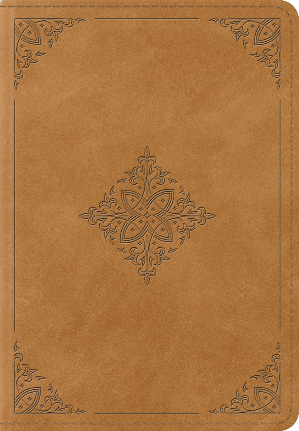 B ESV LARGE PRINT BIBLE NUBUCK CARAMEL FLEUR DE-LIS DESIGN (BLACK LETTER EDITION)