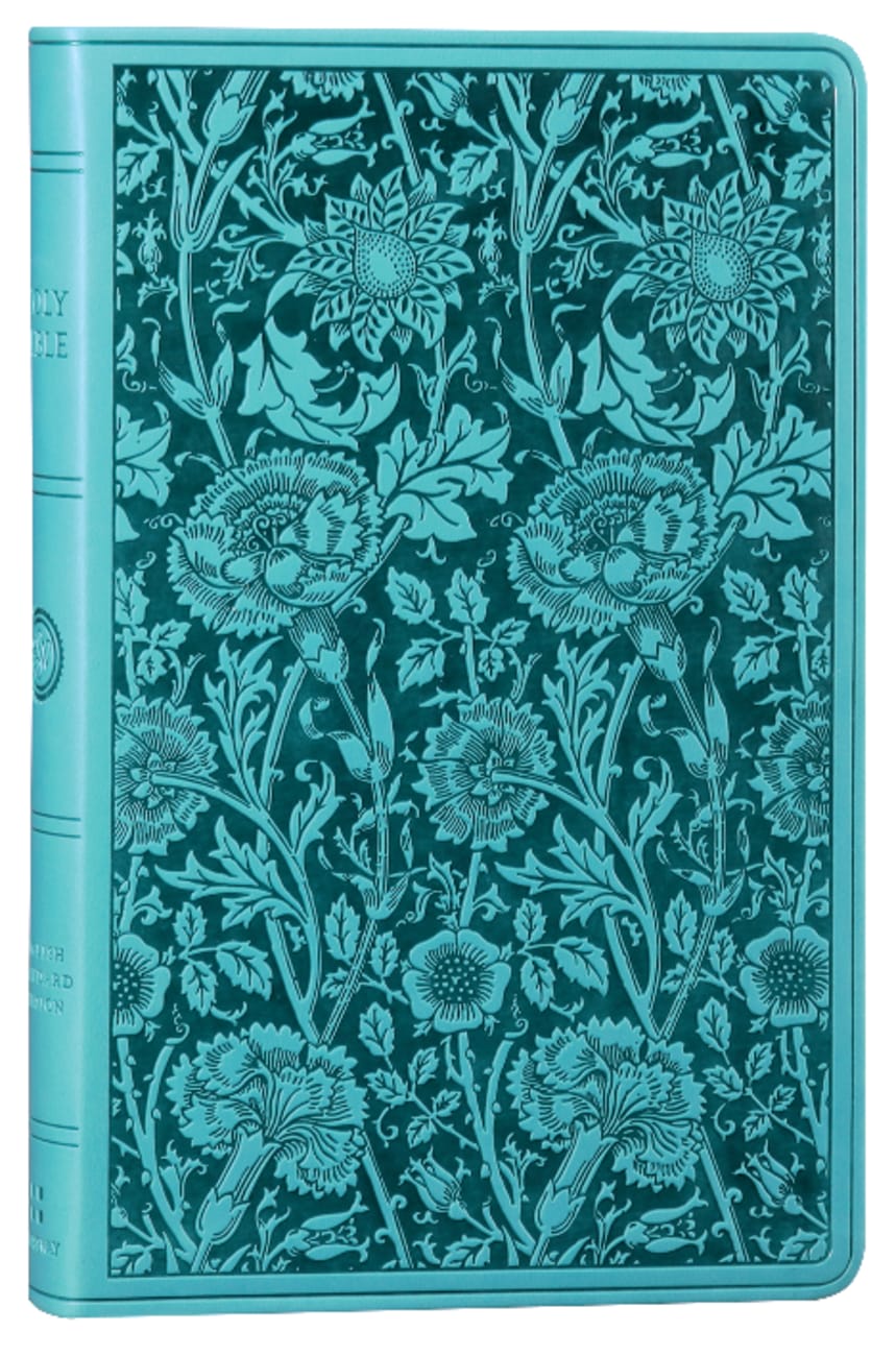B ESV PREMIUM GIFT BIBLE TEAL FLORAL DESIGN (BLACK LETTER EDITION)