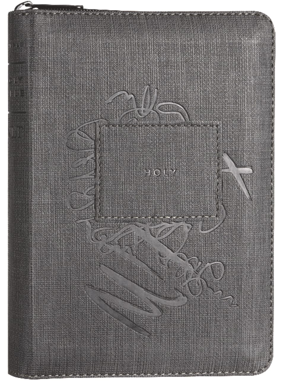 B NLT COMPACT ZIPPER BIBLE FILAMENT ENABLED EDITION CHARCOAL PATCH (R