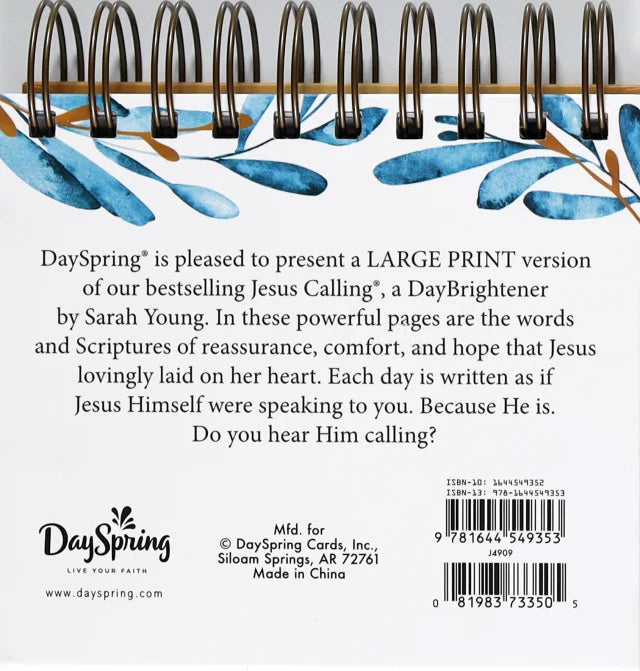 G DAYBRIGHTENERS: JESUS CALLING LARGE PRINT (PADDED COVER)