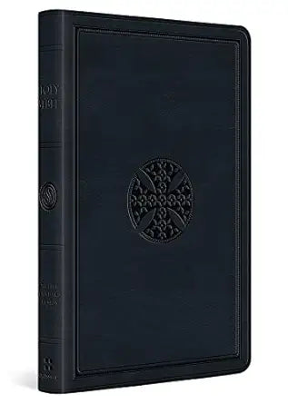 B ESV LARGE PRINT VALUE THINLINE BIBLE NAVY  MOSAIC CROSS DESIGN