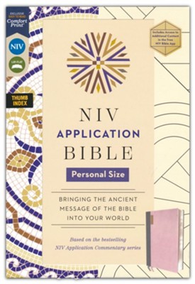 B NIV APPLICATION BIBLE  PERSONAL SIZE  PINK  THUMB INDEXED (RED LETTER EDITION)