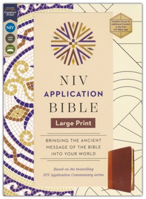 B NIV APPLICATION BIBLE  LARGE PRINT  BROWN (RED LETTER EDITION)