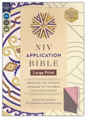 B NIV APPLICATION BIBLE  LARGE PRINT  PINK/GRAY  (RED LETTER EDITION)