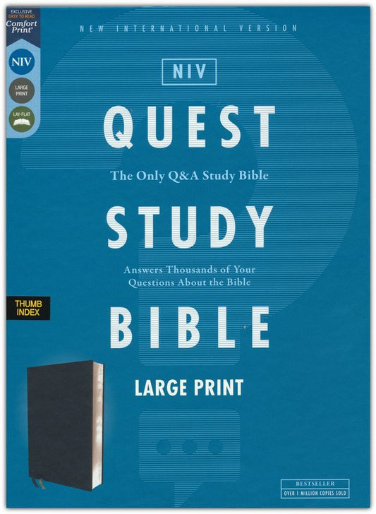 B NIV  QUEST STUDY BIBLE  LARGE PRINT  BLACK  THUMB INDEXED