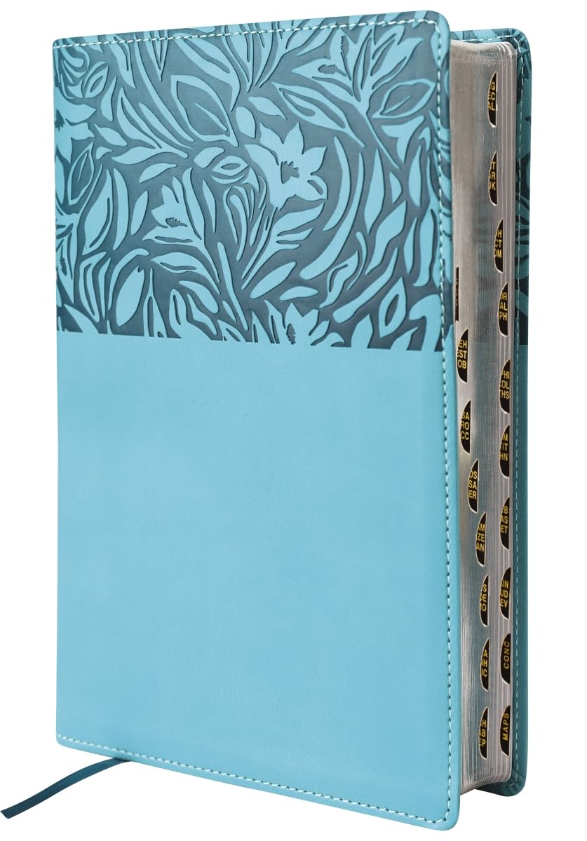 B NASB PERSONAL SIZE REFERENCE BIBLE  LARGE PRINT  TEAL INDEXED  1995 TEXT (RED LETTER EDITION)