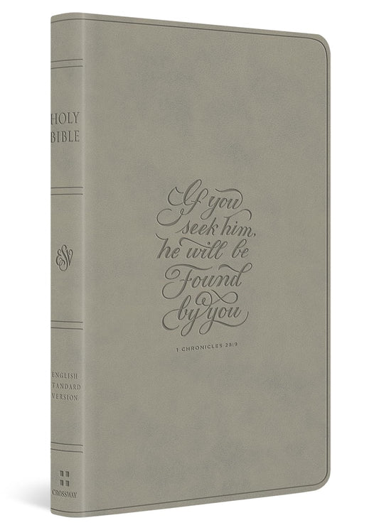 ESV LARGE PRINT VALUE THINLINE BIBLE STONE  1 CHRONICLES 28:9 DESIGN