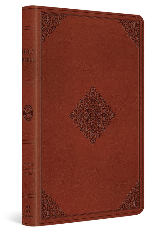 B ESV LARGE PRINT VALUE THINLINE BIBLE TAN  ORNAMENT DESIGN