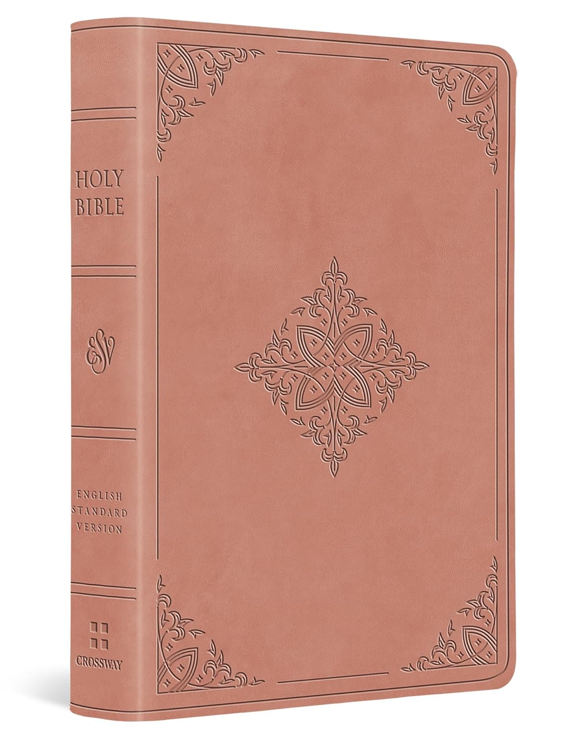 ESV VALUE LARGE PRINT COMPACT BIBLE (BLUSH ROSE  FLEUR-DE-LIS DESIGN)