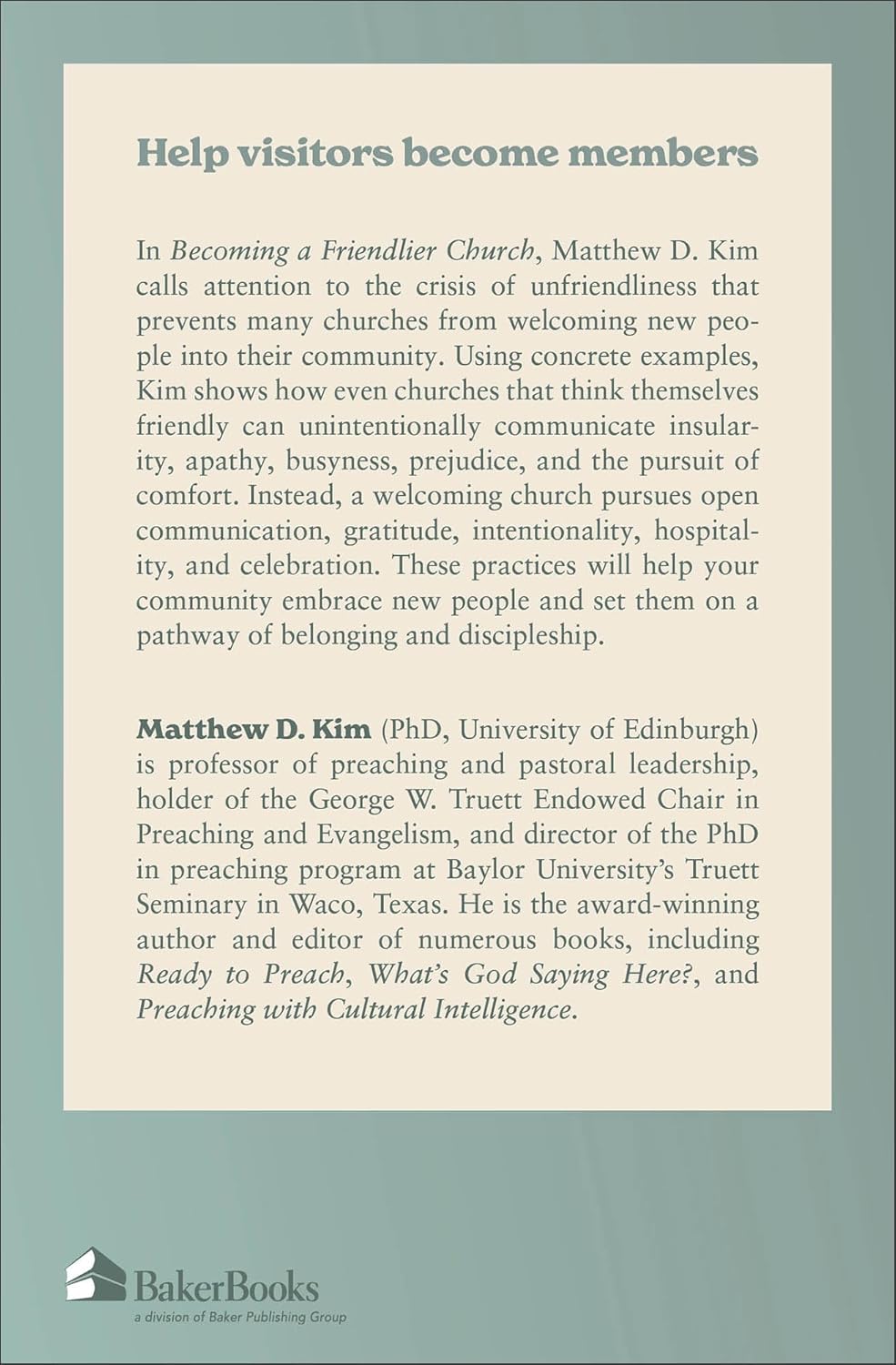 BECOMING A FRIENDLIER CHURCH: A PATHWAY TO GENUINE COMMUNITY