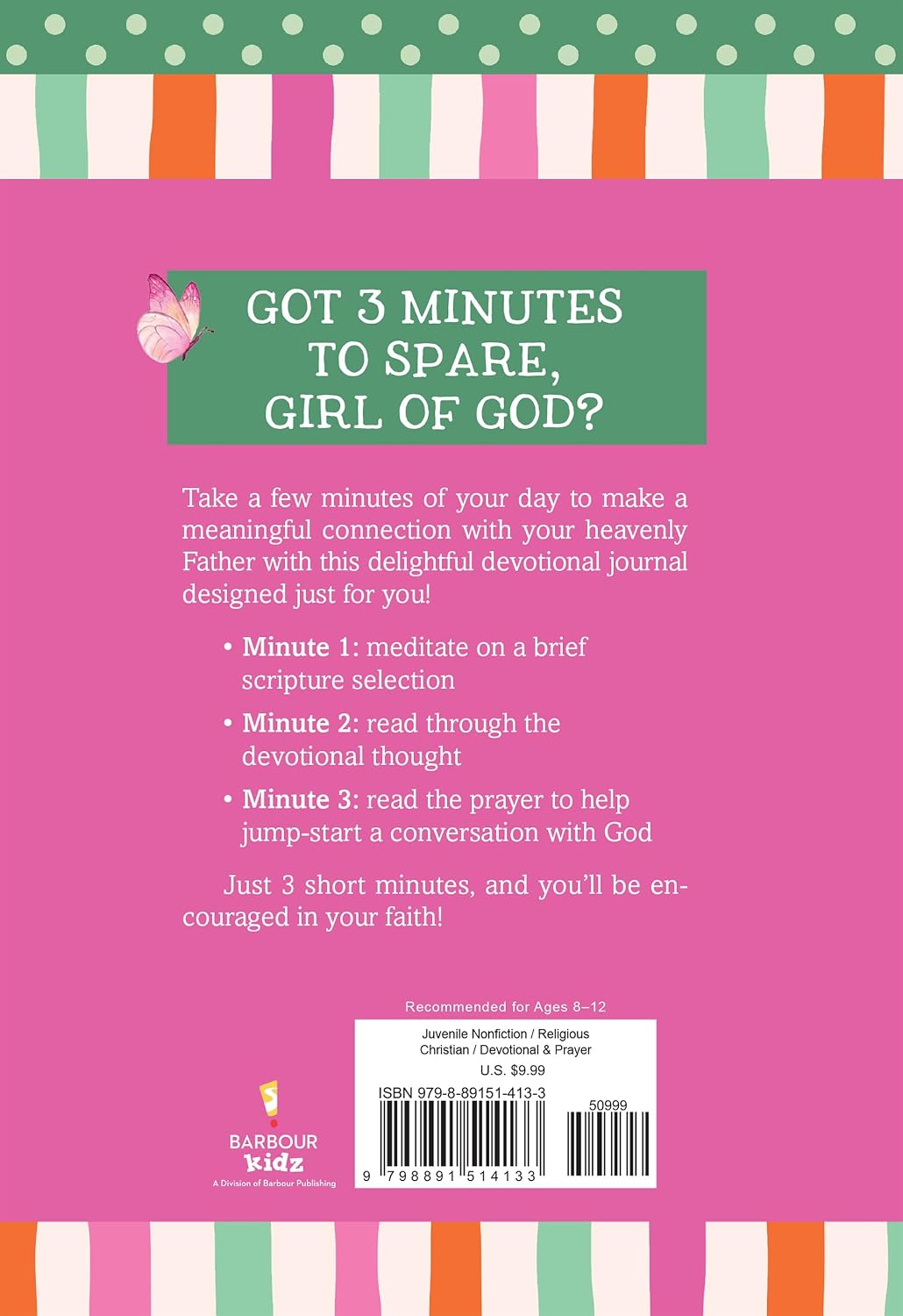 3-MINUTE DEVOTIONS FOR GIRLS JOURNAL (3 MINUTE DEVOTIONS SERIES)