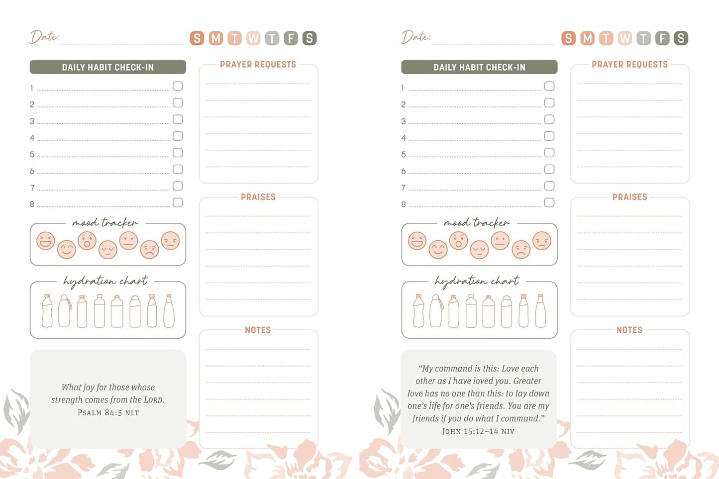 BIBLE AFFIRMATIONS HABIT TRACKER JOURNAL: A CREATIVE MAP FOR MIND  HEART  AND BODY WELLNESS