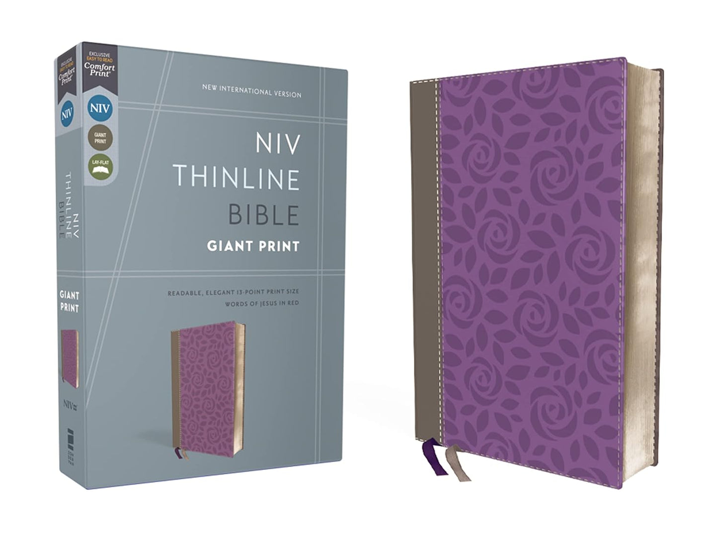 NIV THINLINE BIBLE GIANT PRINT GRAY/PURPLE (RED LETTER EDITION)