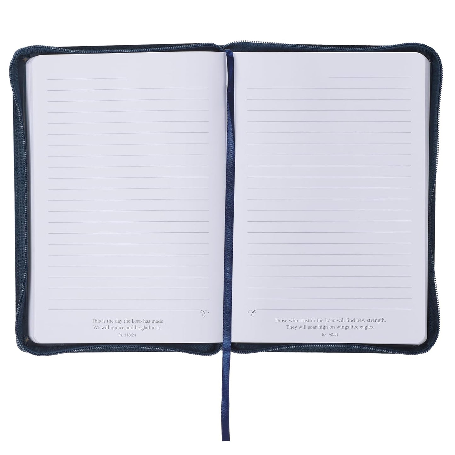 JOURNAL ZIPPERED: BE STRONG & COURAGEOUS (JOSH. 1:9) NAVY