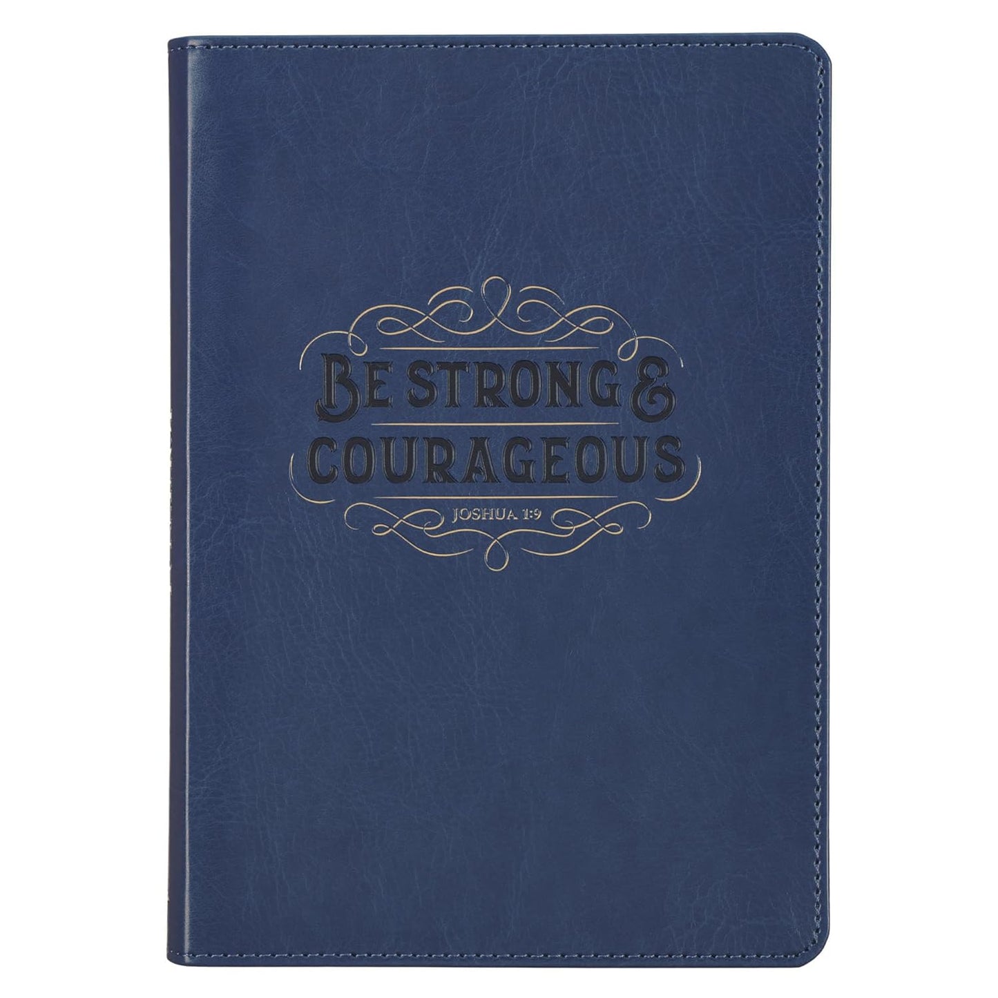 JOURNAL ZIPPERED: BE STRONG & COURAGEOUS (JOSH. 1:9) NAVY