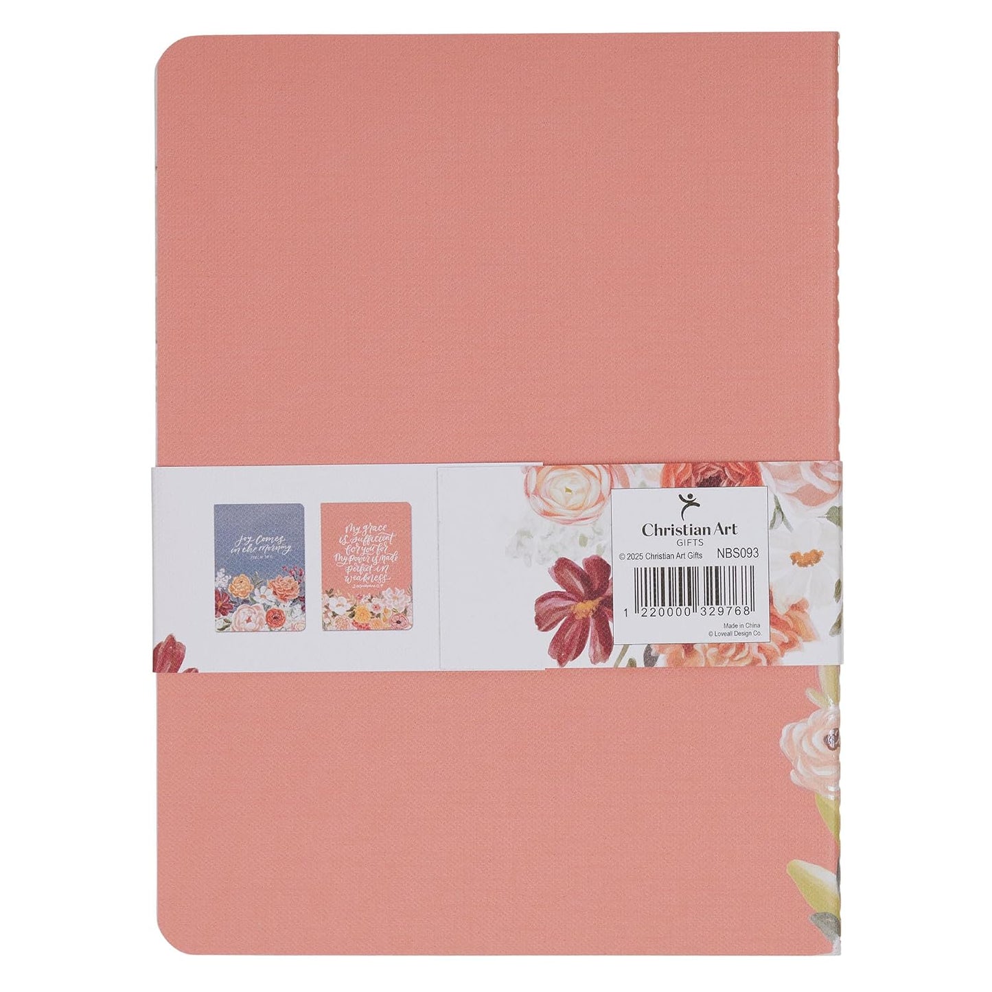 NOTEBOOK  MEDIUM (SET OF 2): JOY COMES IN THE MORNING & MY GRACE IS SUFFICIENT  FLORAL