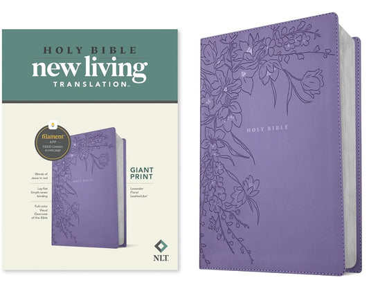 NLT GIANT PRINT BIBLE FILAMENT-ENABLED LAVENDER FLORAL (RED LETTER EDITION)