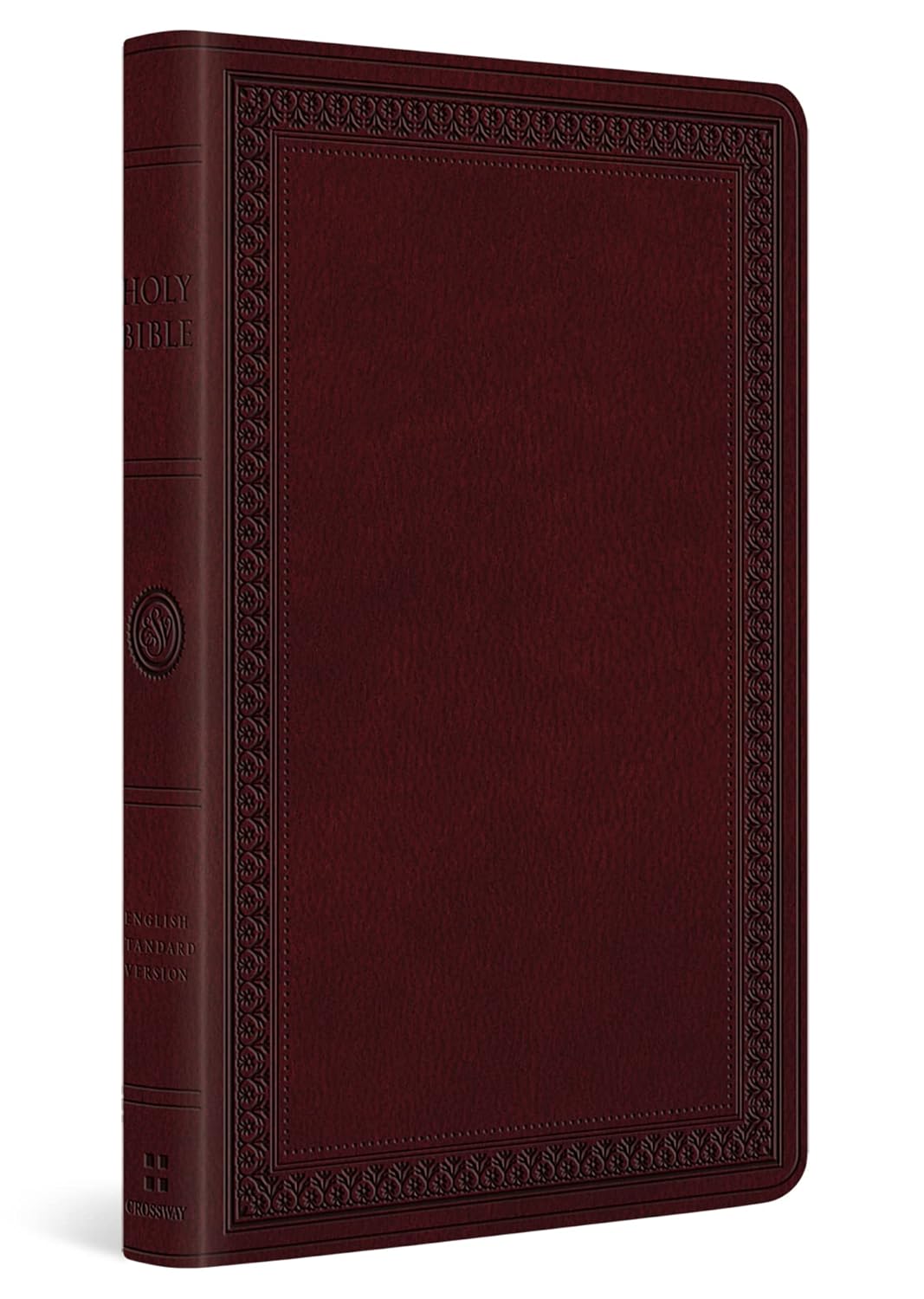 B ESV LARGE PRINT VALUE THINLINE BIBLE MAHOGANY  BORDER DESIGN