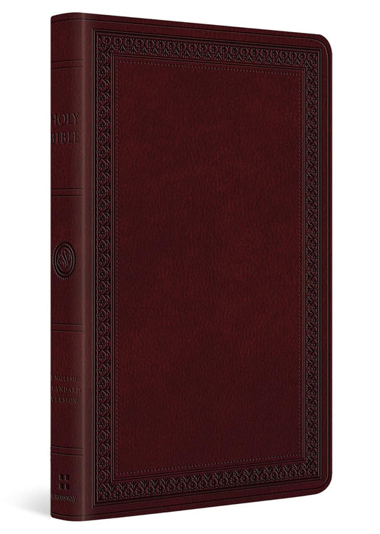 B ESV LARGE PRINT VALUE THINLINE BIBLE MAHOGANY  BORDER DESIGN