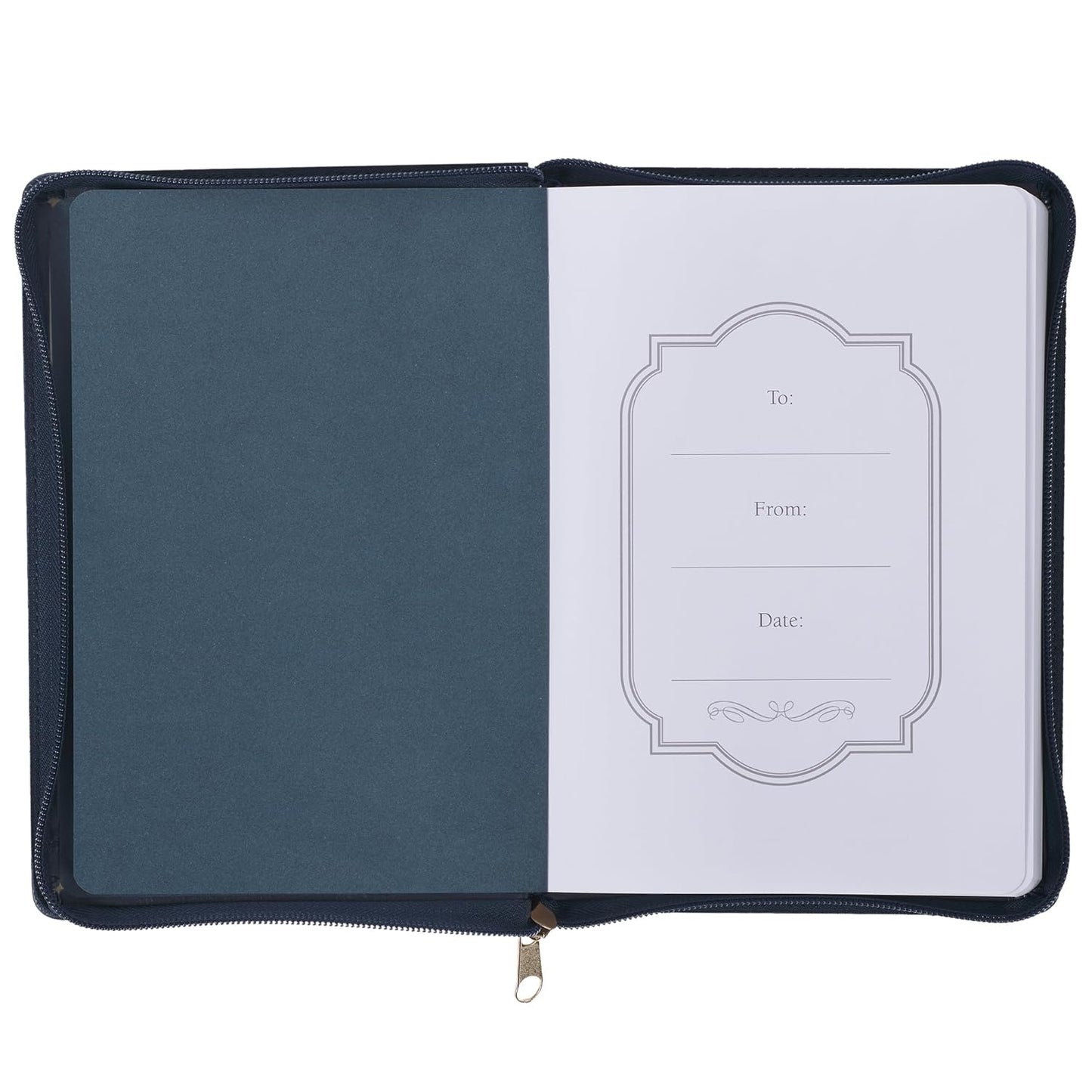 JOURNAL ZIPPERED: BE STRONG & COURAGEOUS (JOSH. 1:9) NAVY
