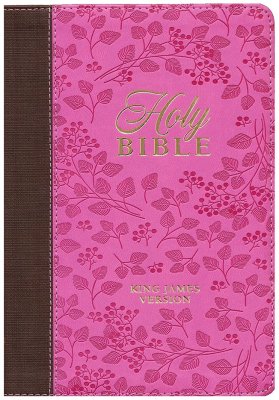B KJV GIANT PRINT BIBLE BROWN/PINK THUMB INDEX (RED LETTER EDITION)