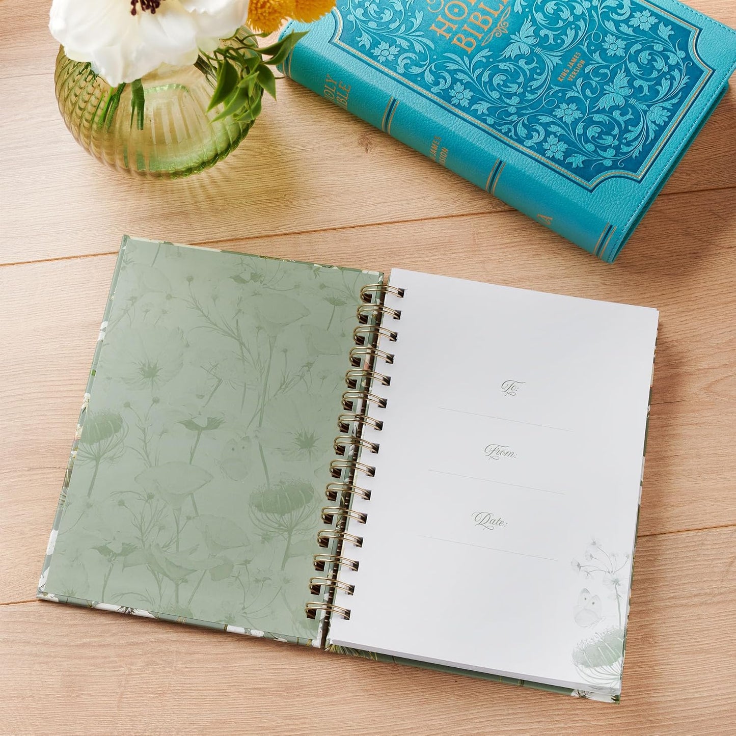 JOURNAL: BUTTERFLY  BE STILL  GREEN