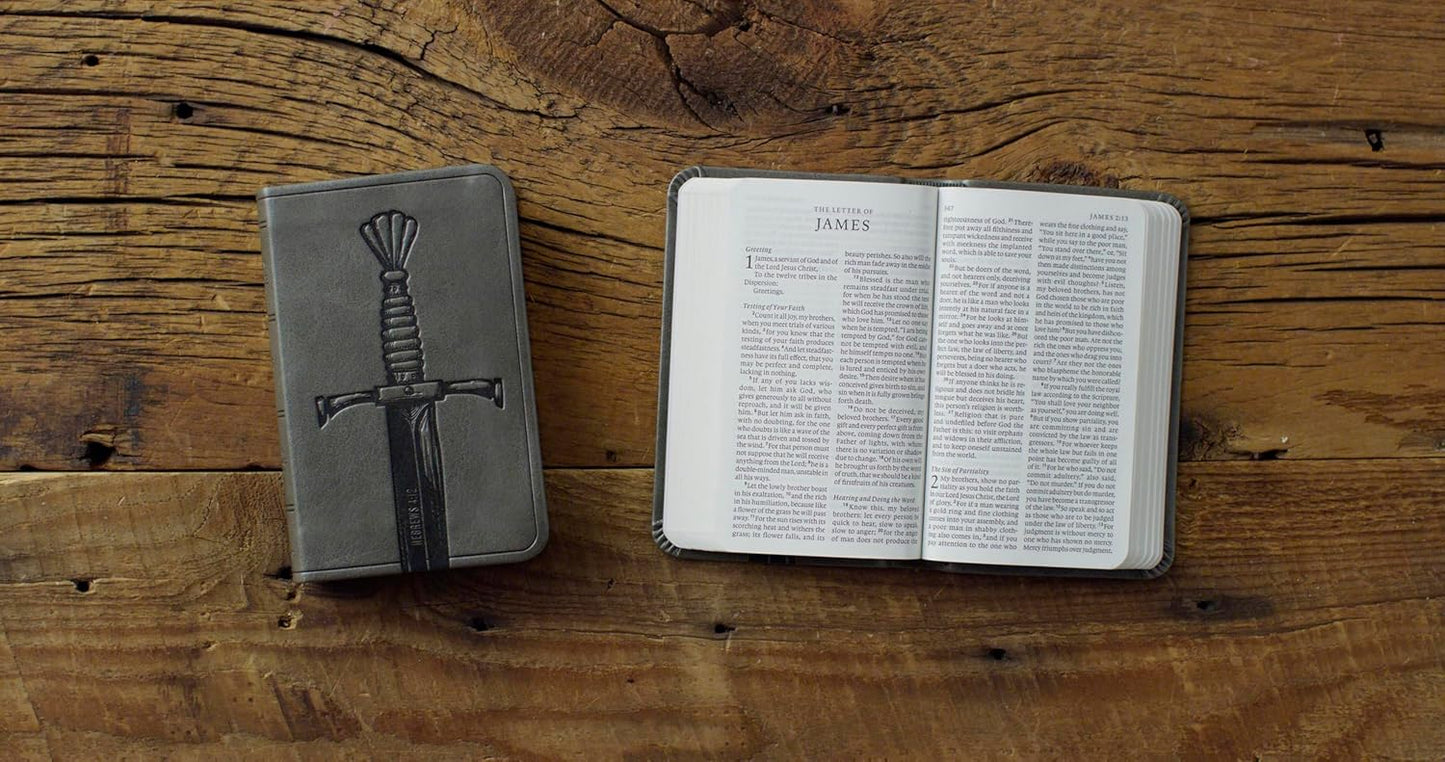 B ESV VEST POCKET NEW TESTAMENT WITH PSALMS AND PROVERBS  SILVER  SWORD DESIGN (RED LETTER EDITION)