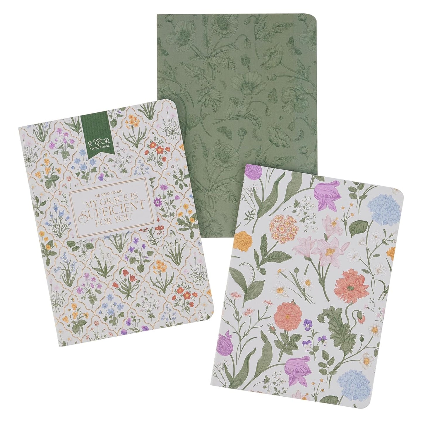 NOTEBOOK  LARGE (SET OF 3) (GRACE TAUPE WILDFLOWER COLLECTION)