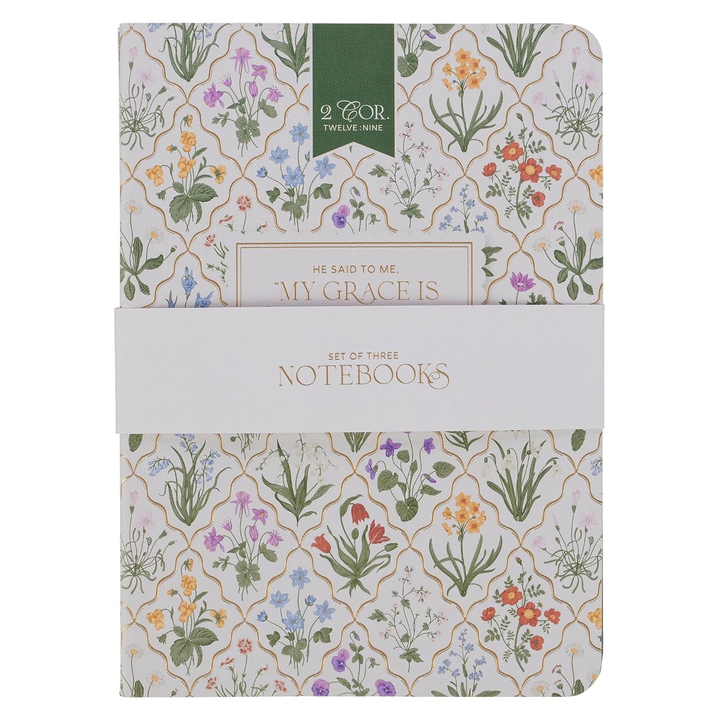 NOTEBOOK  LARGE (SET OF 3) (GRACE TAUPE WILDFLOWER COLLECTION)