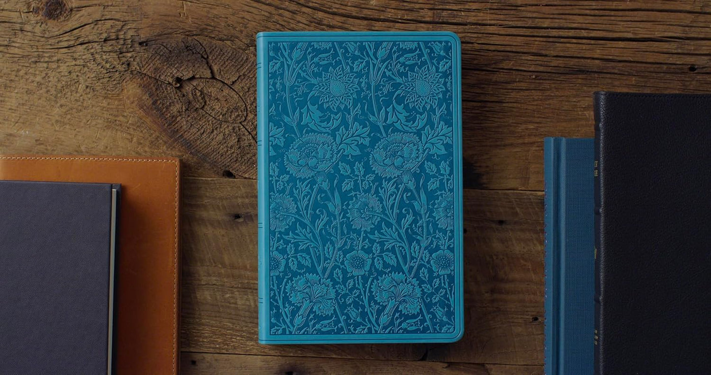 ESV PREMIUM GIFT BIBLE TEAL FLORAL DESIGN (BLACK LETTER EDITION)