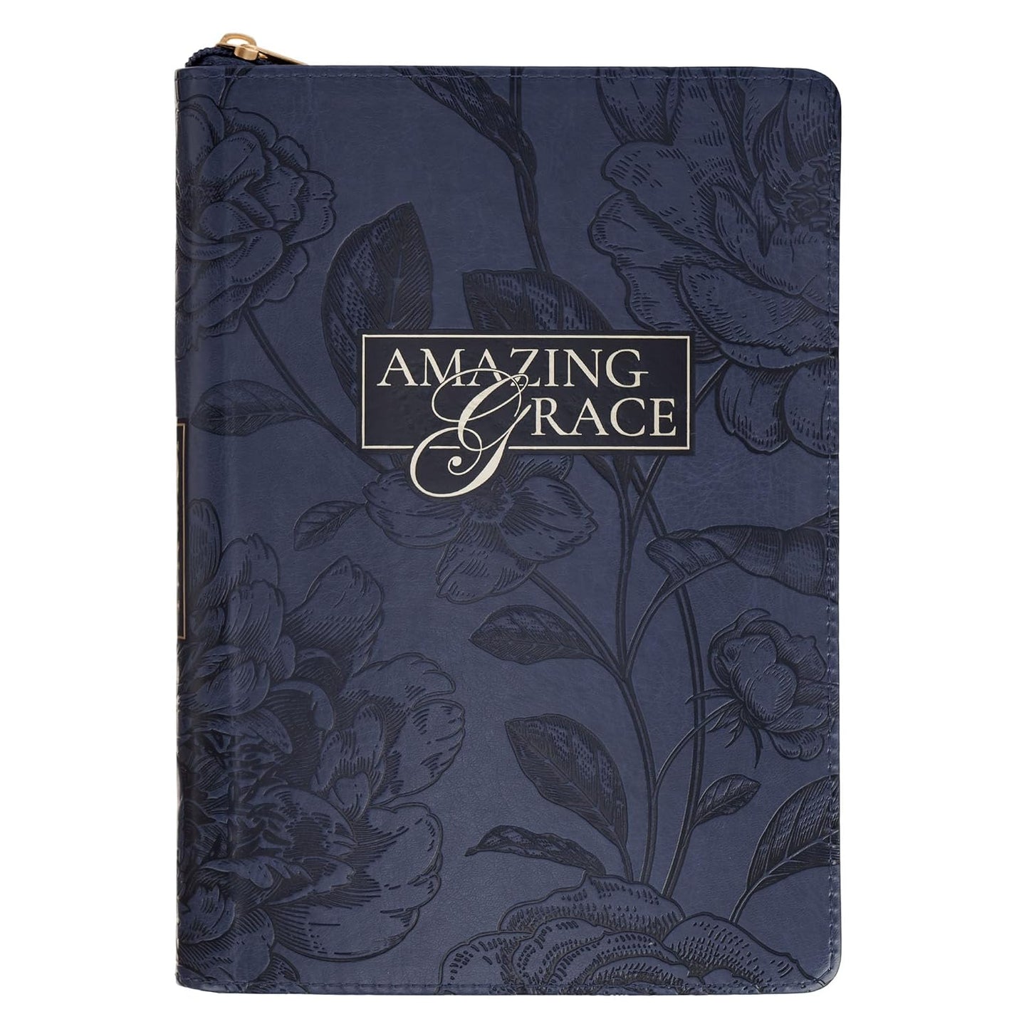 JOURNAL WITH ZIPPER: AMAZING GRACE DARK BLUE