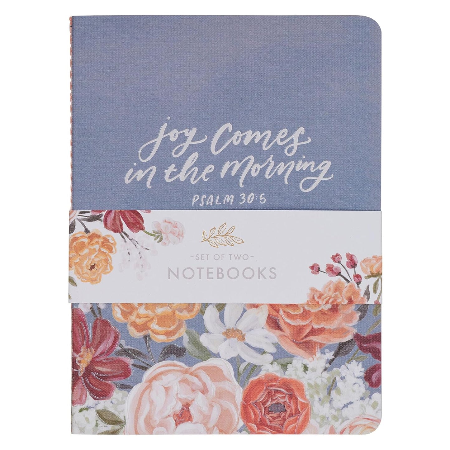 NOTEBOOK  MEDIUM (SET OF 2): JOY COMES IN THE MORNING & MY GRACE IS SUFFICIENT  FLORAL