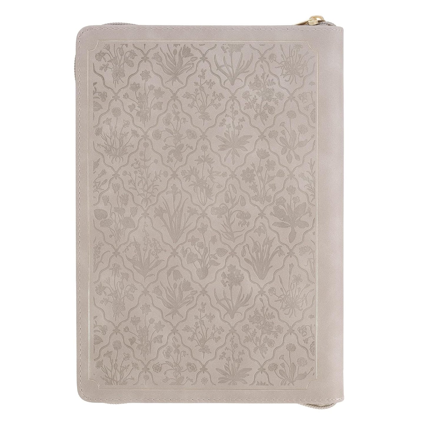 JOURNAL WITH ZIPPER (GRACE TAUPE WILDFLOWER COLLECTION)