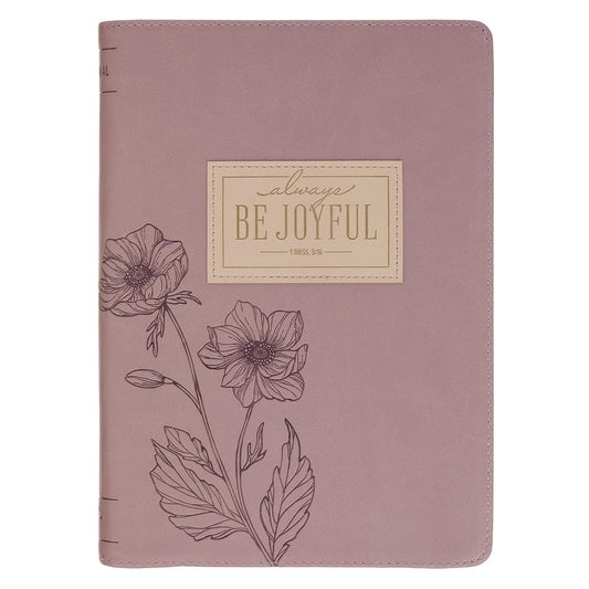 JOURNAL WITH ZIPPER (JOYFUL DUSTY MAUVE PRESSED FLOWER COLLECTION)