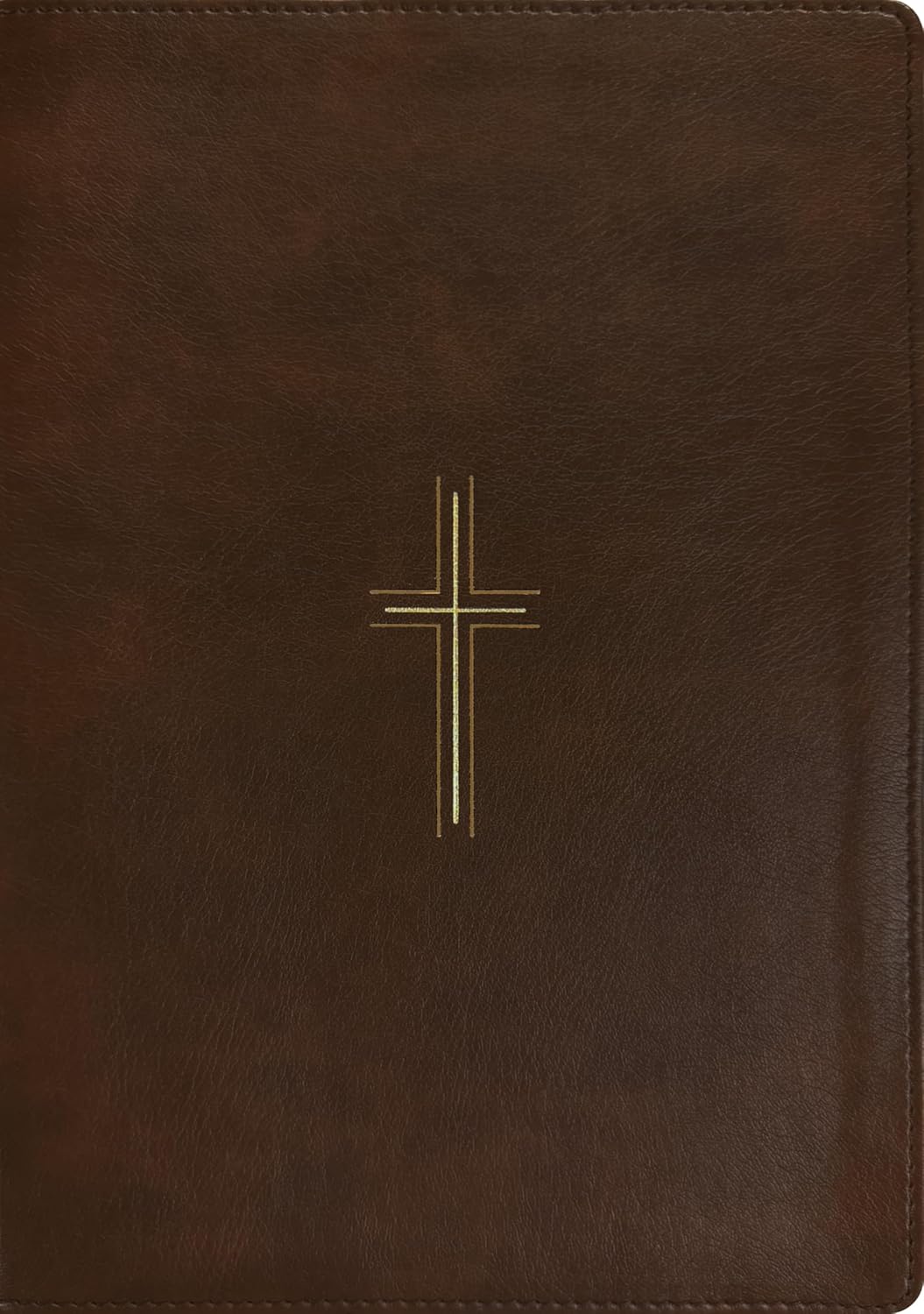 NLT GIANT PRINT BIBLE FILAMENT-ENABLED RUSTIC BROWN GOLD CROSS (RED LETTER EDITION)