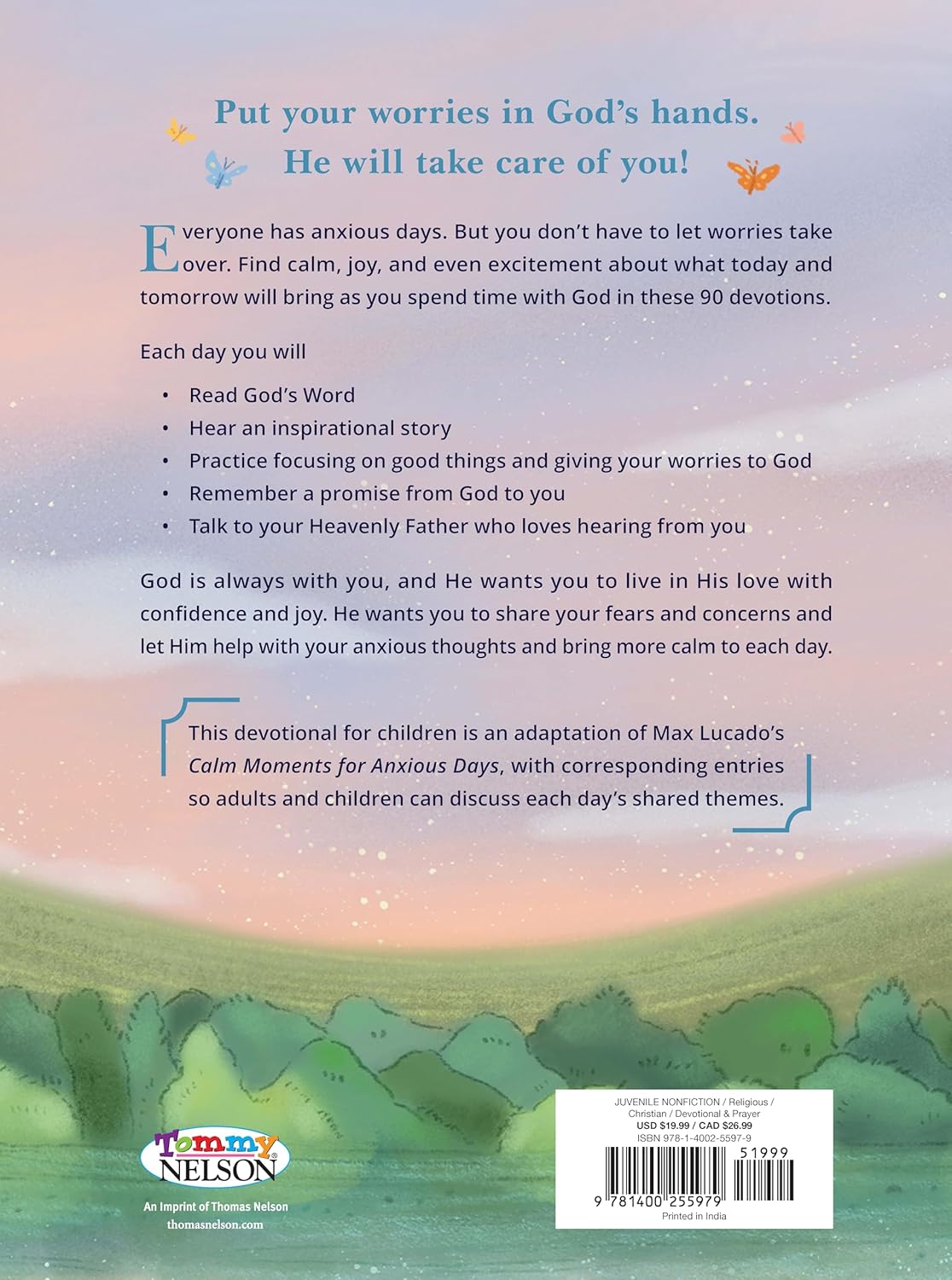 CALM THOUGHTS FOR KIDS: 90 DEVOTIONS FOR ANXIOUS DAYS
