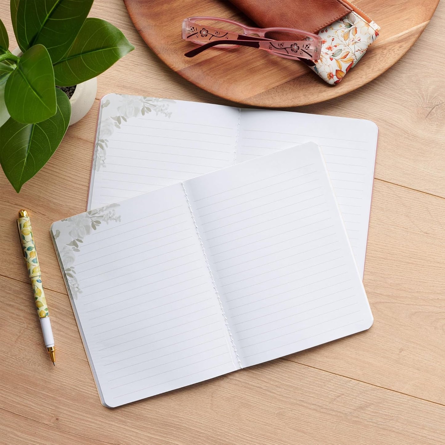 NOTEBOOK  MEDIUM (SET OF 2): EVERY GOOD & PERFECT GIFT & REJOICE IN HOPE  FLORAL