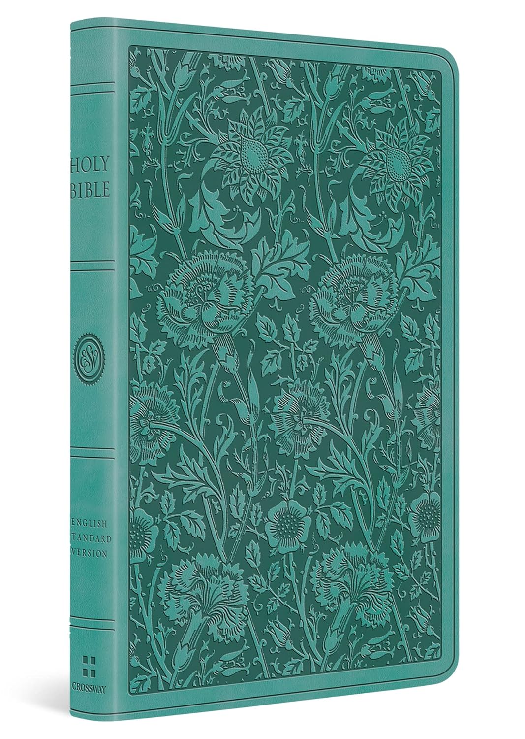 ESV PREMIUM GIFT BIBLE TEAL FLORAL DESIGN (BLACK LETTER EDITION)
