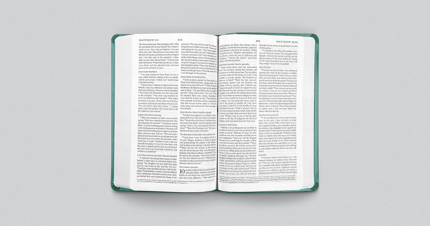 ESV PREMIUM GIFT BIBLE TEAL FLORAL DESIGN (BLACK LETTER EDITION)