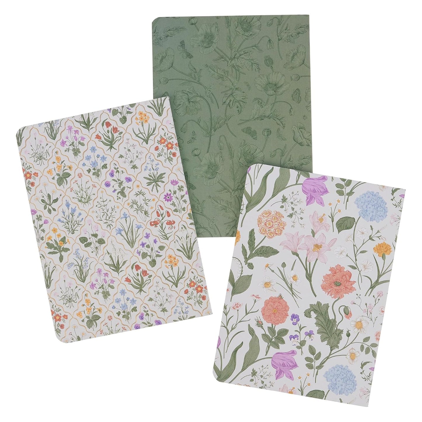 NOTEBOOK  LARGE (SET OF 3) (GRACE TAUPE WILDFLOWER COLLECTION)