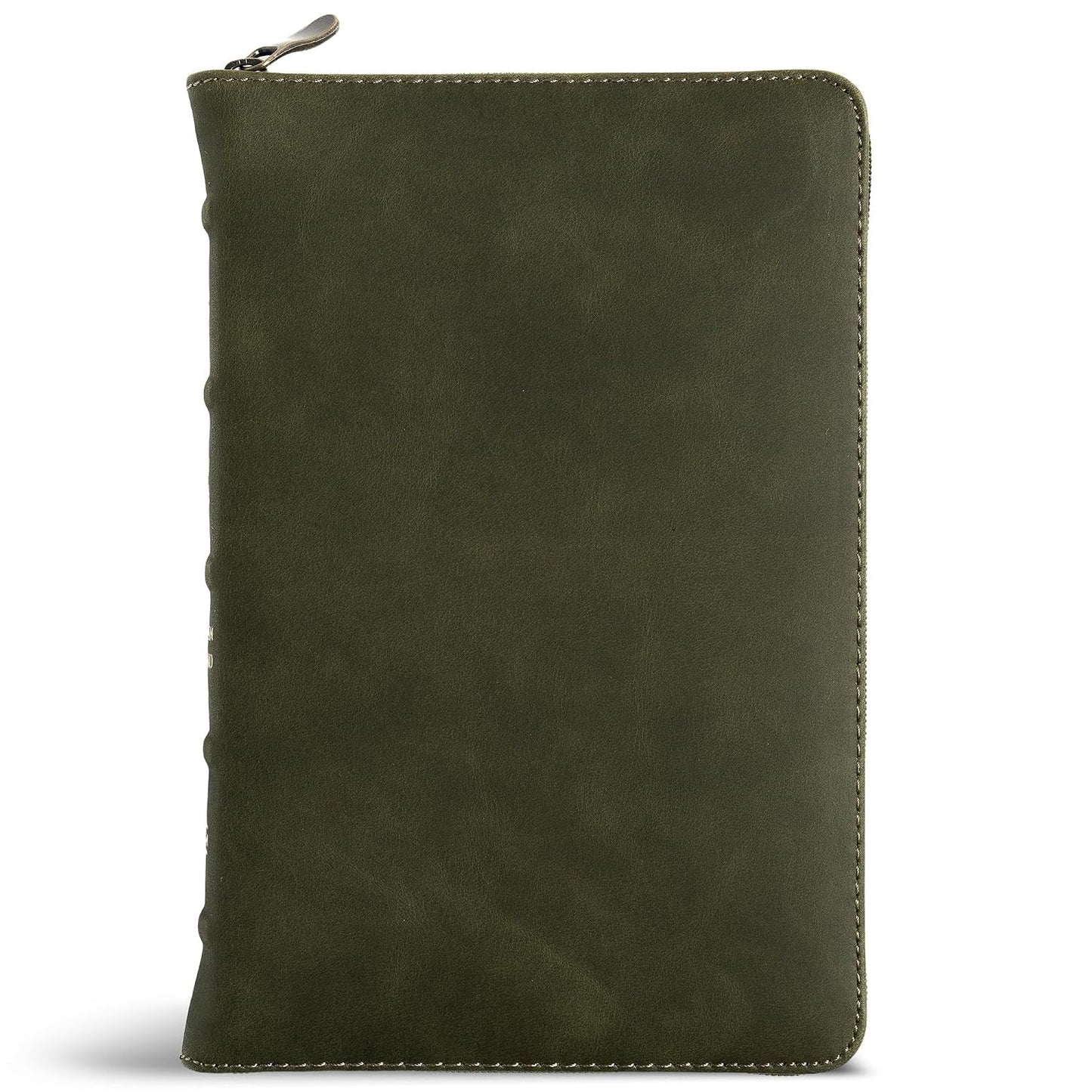 B CSB PERSONAL SIZE BIBLE  HOLMAN HANDCRAFTED COLLECTION  ZIPPER OLIVE (BLACK LETTER EDITION)