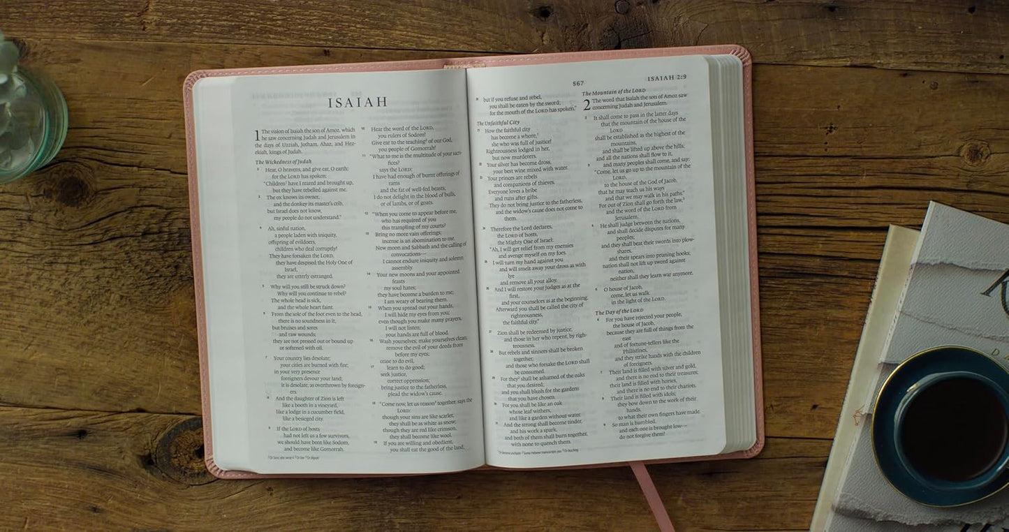 B ESV THINLINE BIBLE BLUSH ROSE  EMBLEM DESIGN